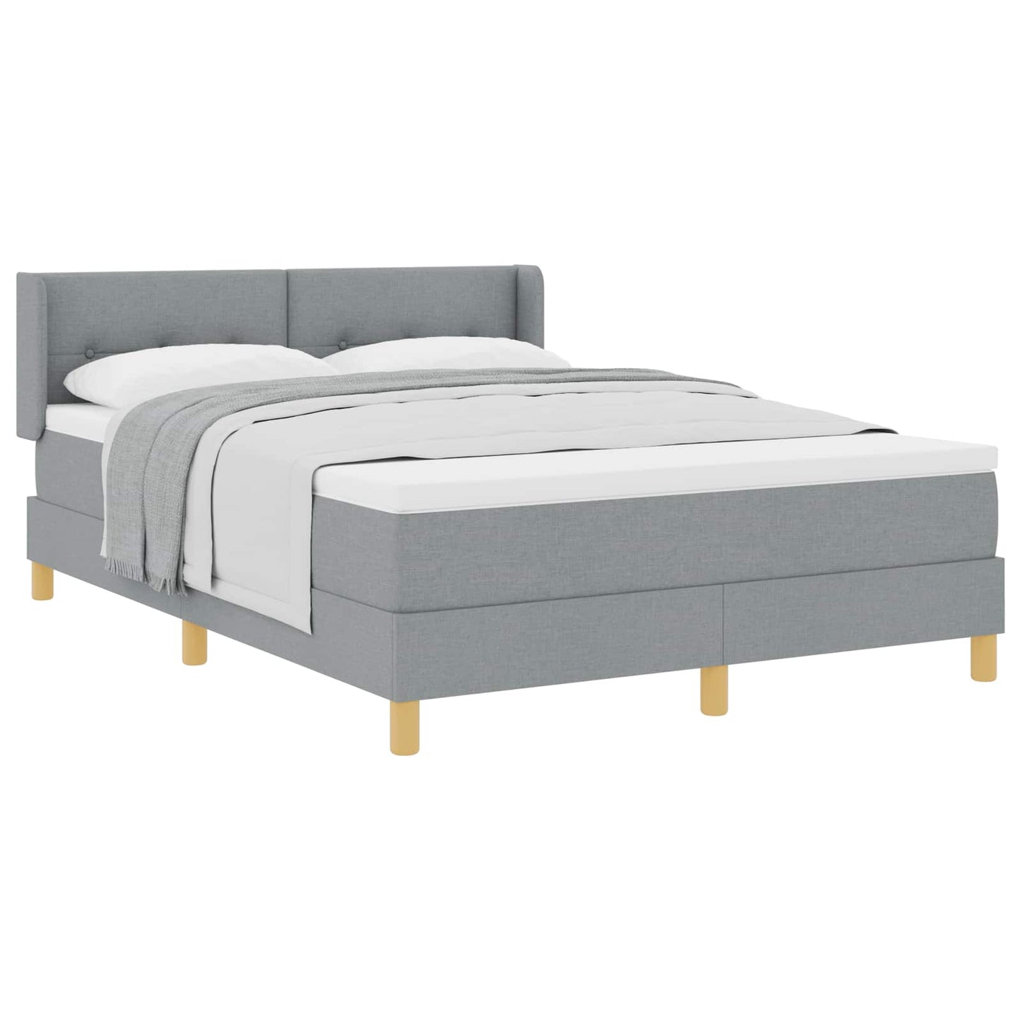 Letto a molle con materasso Grigio chiaro 190 x 140 cm Tessuto