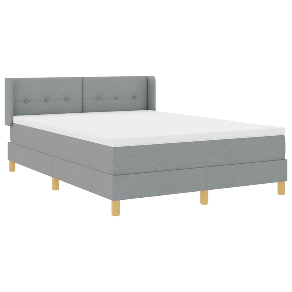 Letto a molle con materasso Grigio chiaro 190 x 140 cm Tessuto