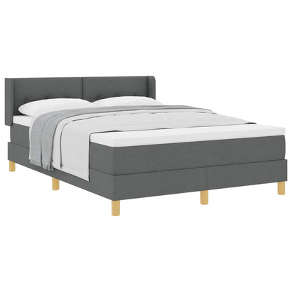 Letto a molle con materasso Grigio scuro 190 x 140 cm Tessuto