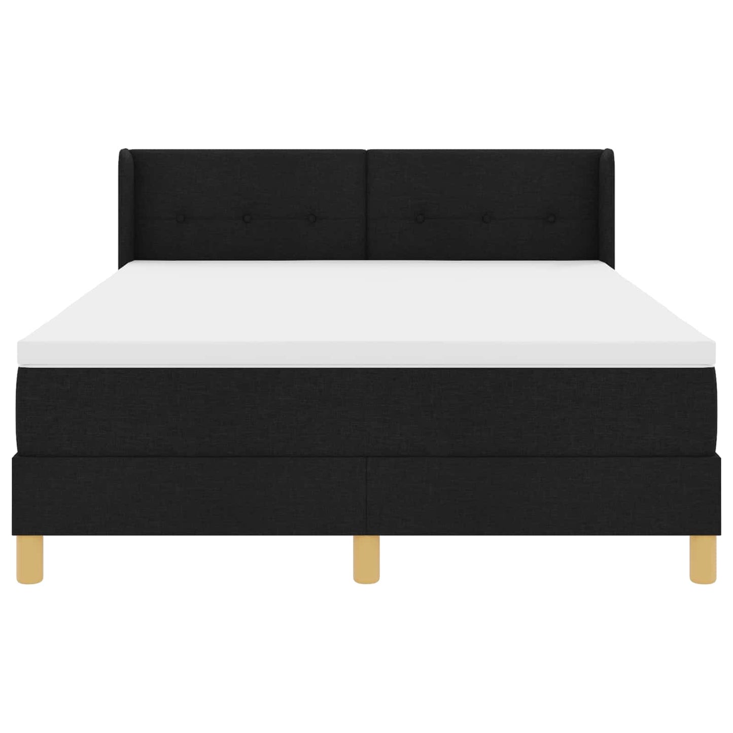 Letto a molle con materasso Nero 190 x 140 cm Tessuto