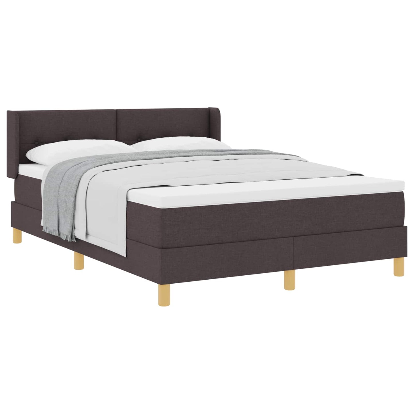 Letto a molle Marrone Scuro 190 x 140 cm Poliestere