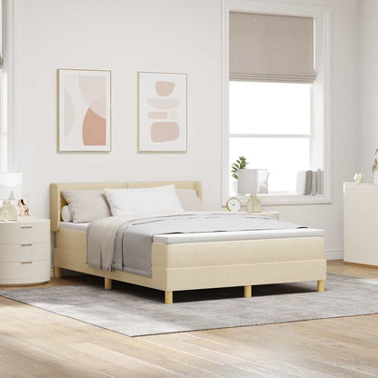 Letto a molle con materasso Crema 190 x 140 cm Poliestere