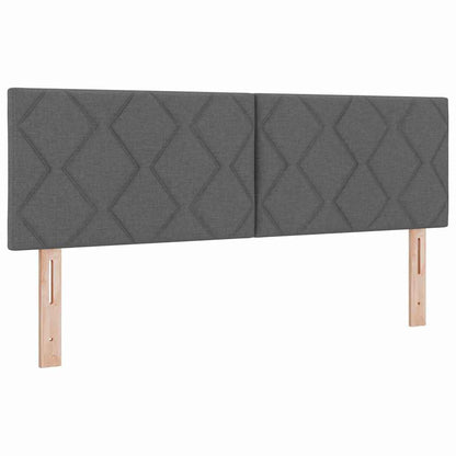 Letto a molle con materasso Grigio scuro 200 x 140 cm Tessuto