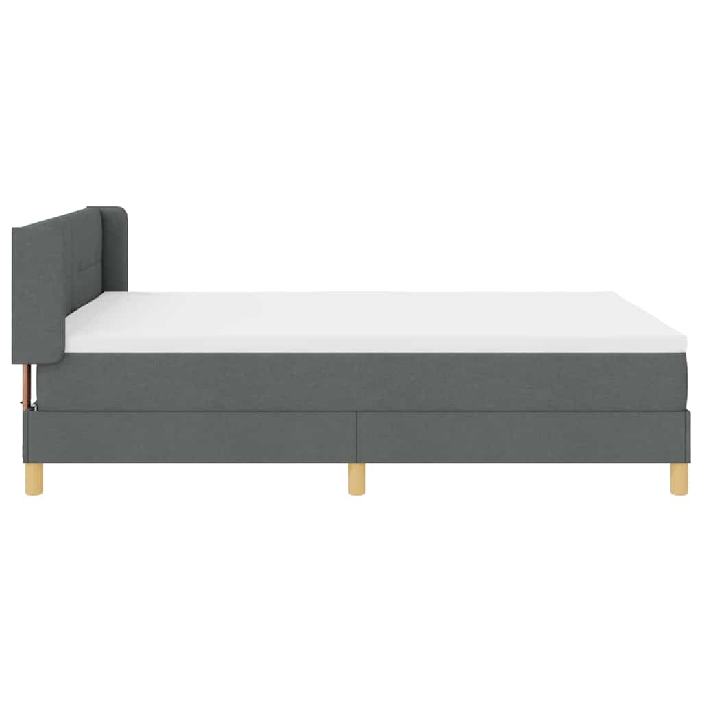 Letto a molle con materasso Grigio scuro 200 x 140 cm Tessuto