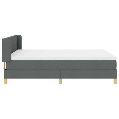 Letto a molle con materasso Grigio scuro 200 x 140 cm Tessuto