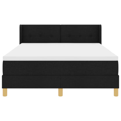 Letto a molle con materasso Nero 200 x 140 cm Tessuto