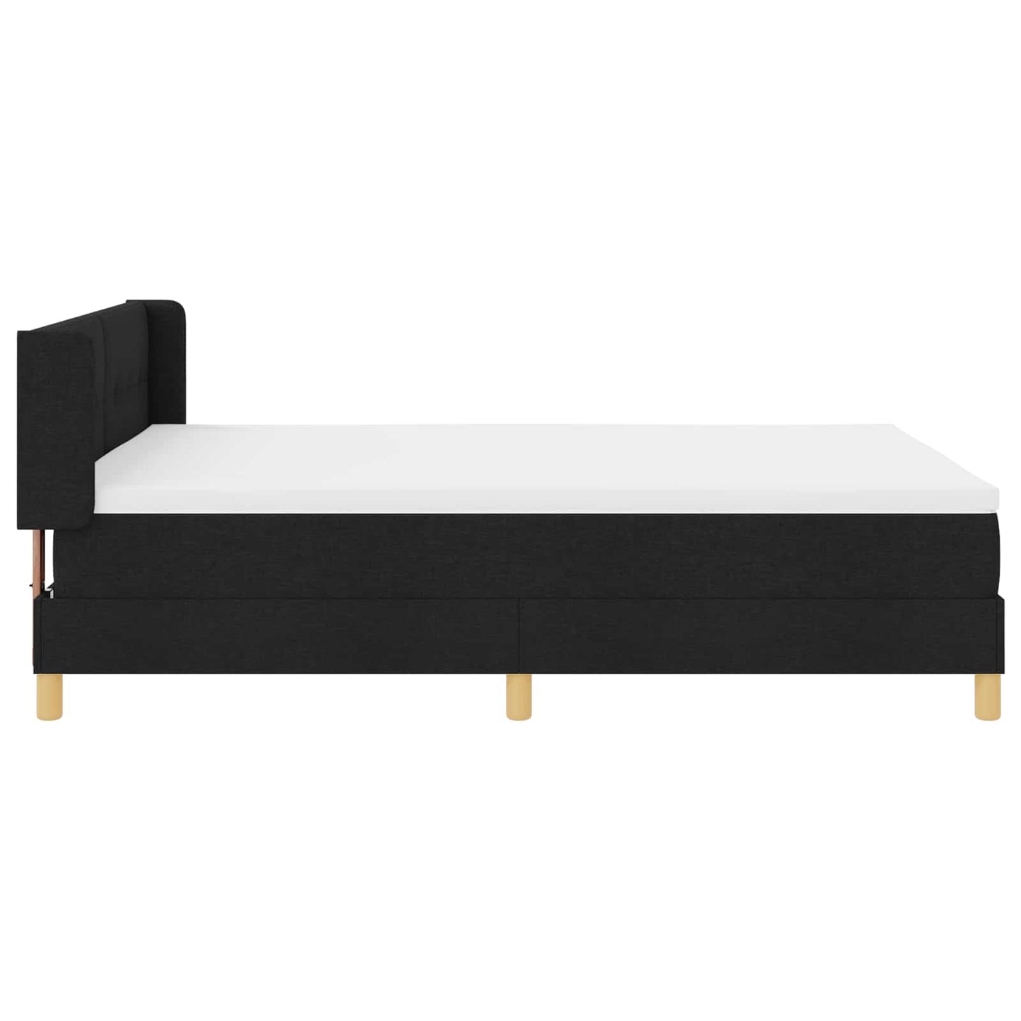 Letto a molle con materasso Nero 200 x 140 cm Tessuto
