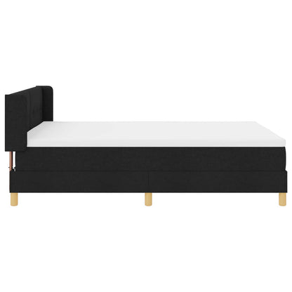 Letto a molle con materasso Nero 200 x 140 cm Tessuto