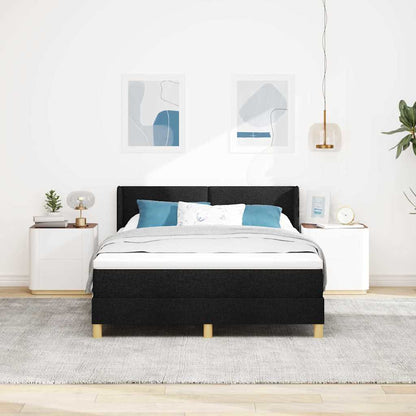Letto a molle con materasso Nero 200 x 160 cm Tessuto
