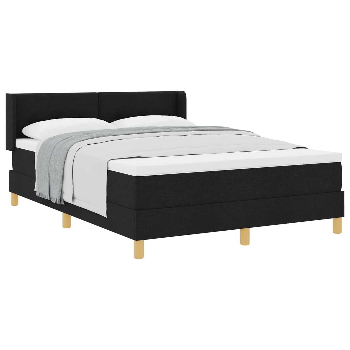 Letto a molle con materasso Nero 200 x 160 cm Tessuto
