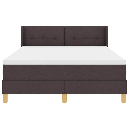 Letto a molle con materasso Marrone Scuro 200 x 160 cm Tessuto