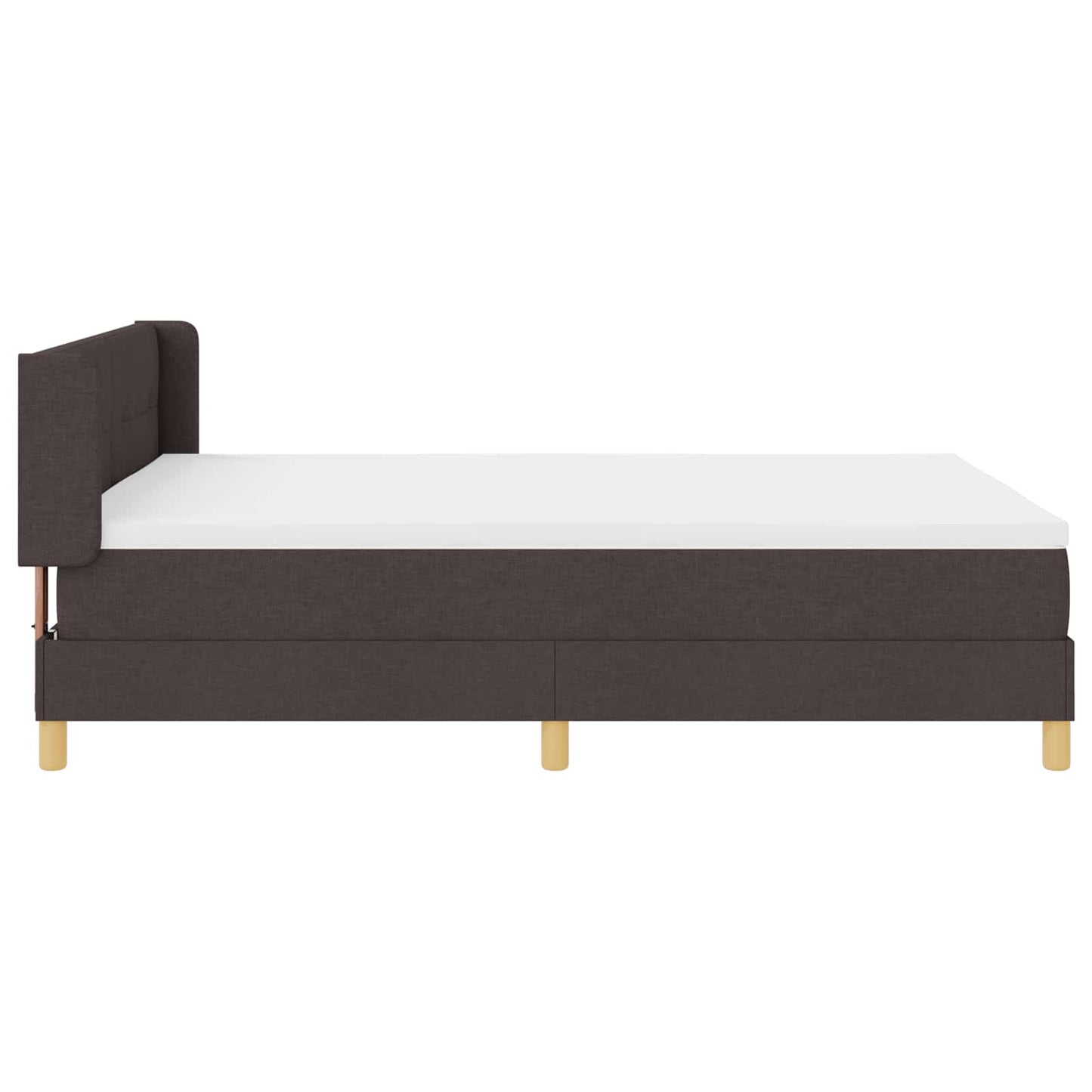 Letto a molle con materasso Marrone Scuro 200 x 160 cm Tessuto