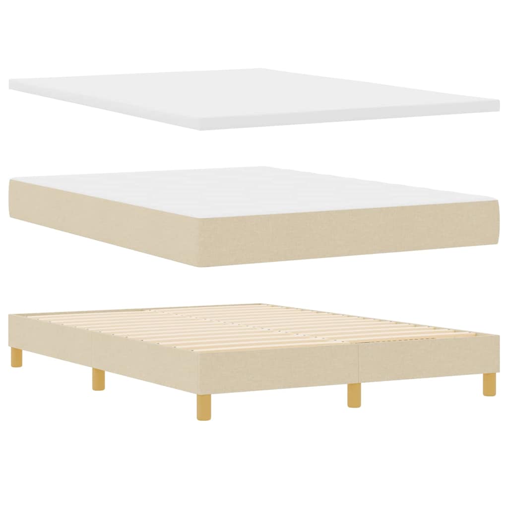 Letto a molle con materasso Crema 200 x 160 cm Poliestere