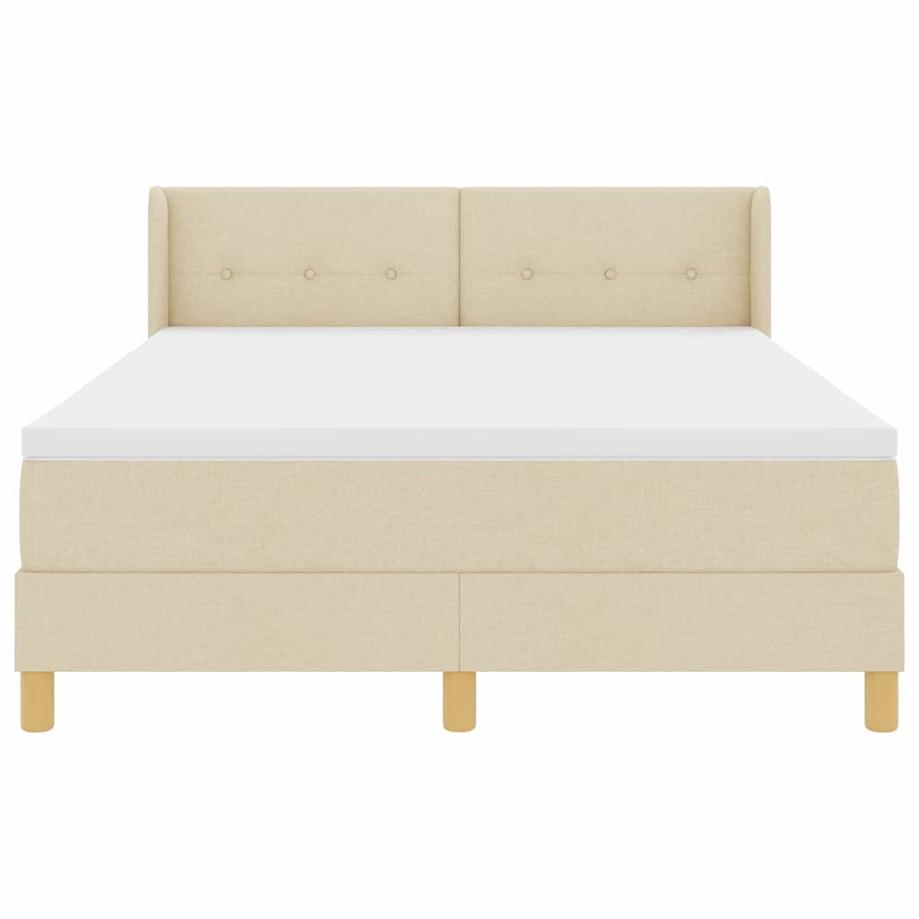 Letto a molle con materasso Crema 200 x 160 cm Poliestere