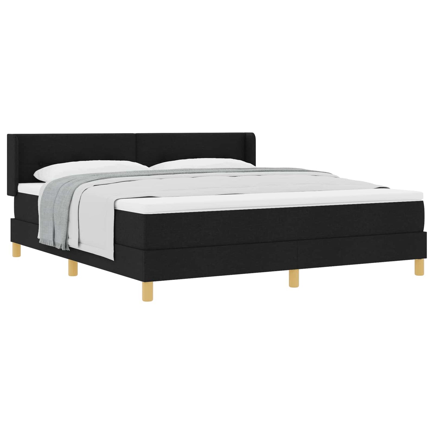 Letto a molle con materasso Nero 200 x 180 cm Tessuto