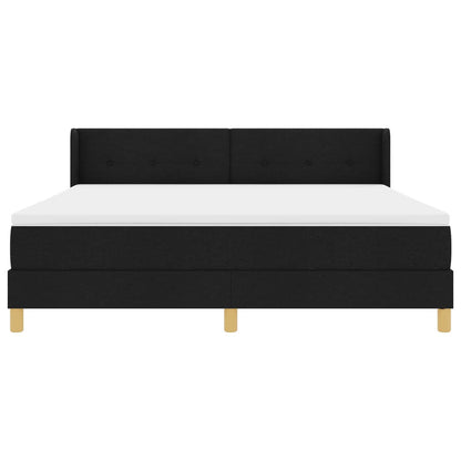 Letto a molle con materasso Nero 200 x 180 cm Tessuto
