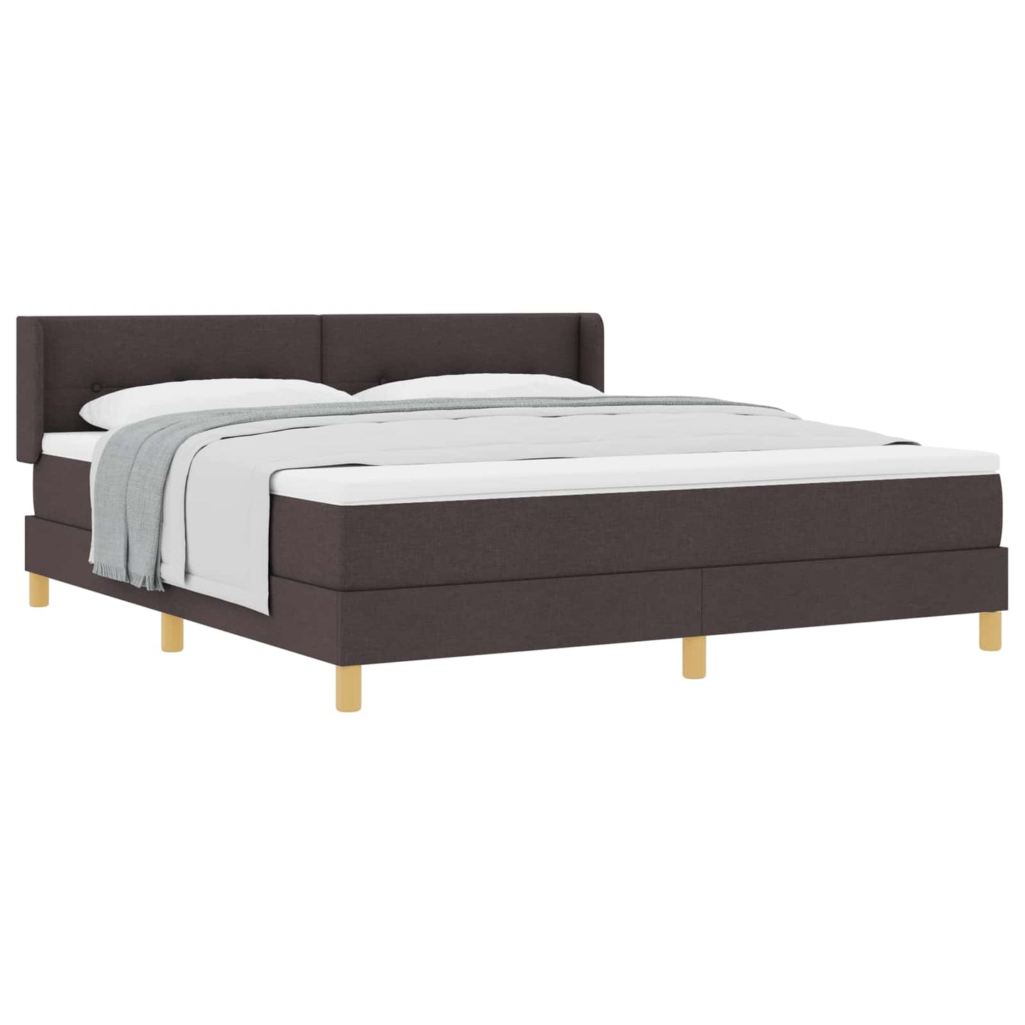 Letto a molle Marrone Scuro 200 x 180 cm Poliestere