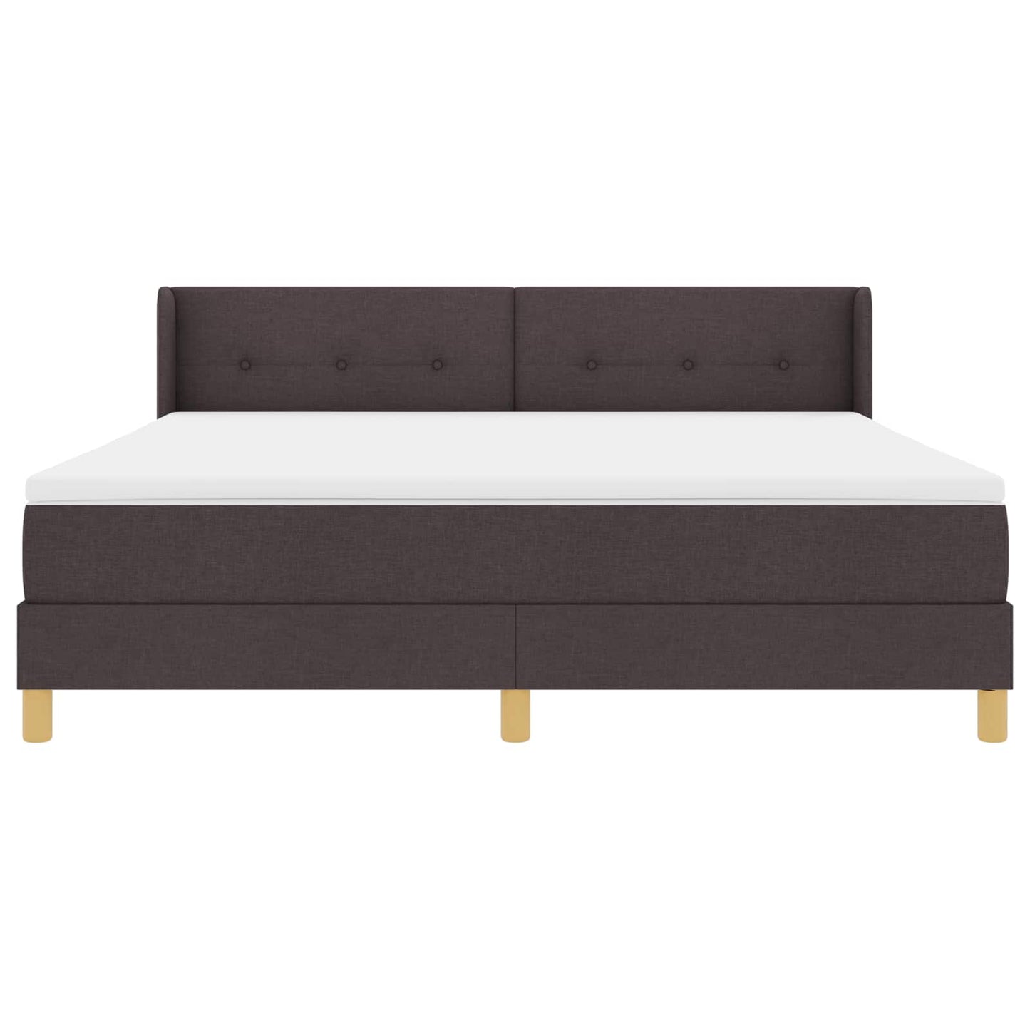 Letto a molle Marrone Scuro 200 x 180 cm Poliestere