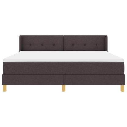 Letto a molle Marrone Scuro 200 x 180 cm Poliestere