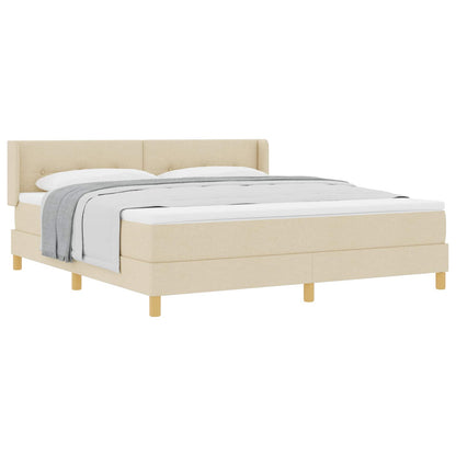 Letto a molle con materasso Crema 200 x 180 cm Poliestere