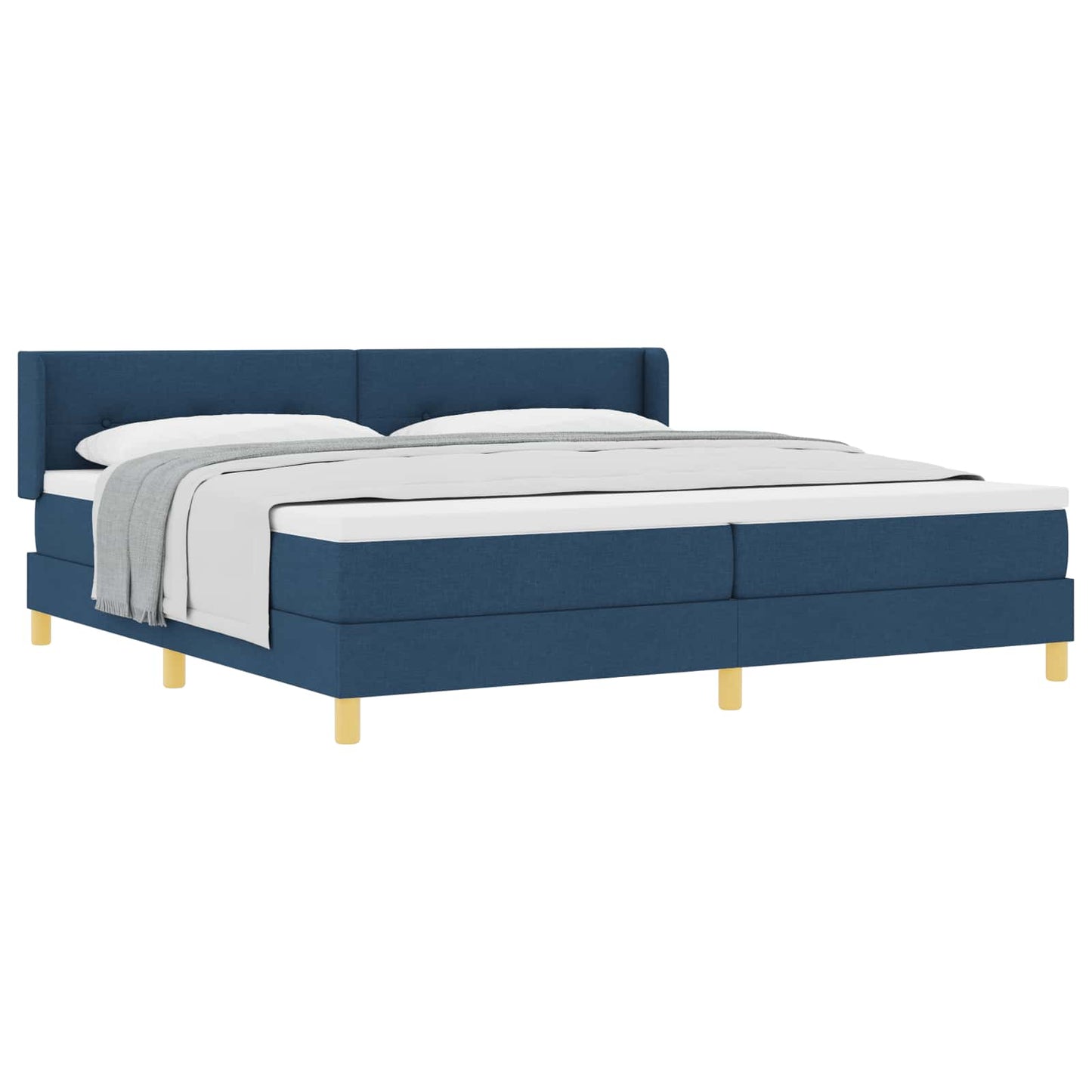 <strong>Letto a Molle< / strong> Blu 200 x 200 cm Tessuto