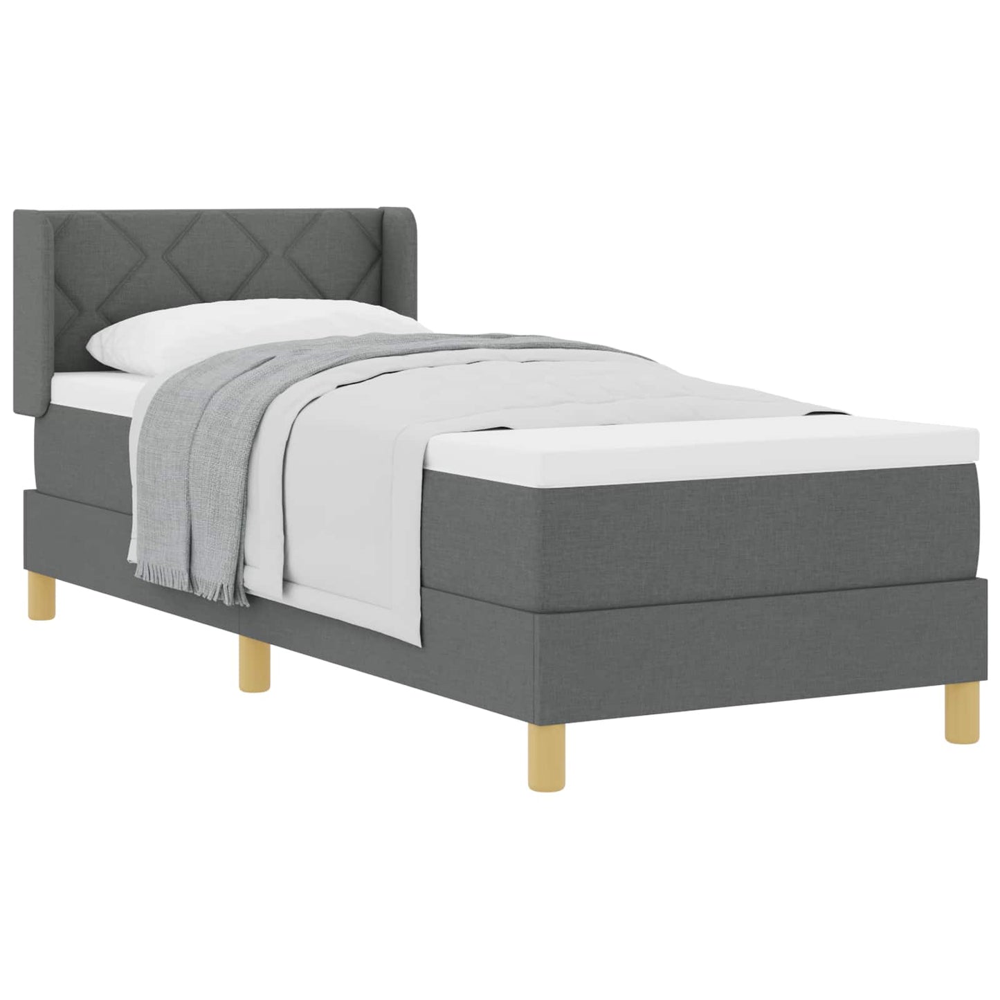 <strong>Letto a Molle< / strong> Grigio scuro 80 x 200 cm Tessuto