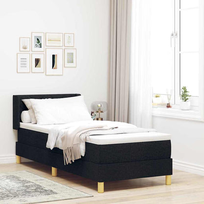 Letto a molle con materasso Nero 200 x 80 cm Tessuto