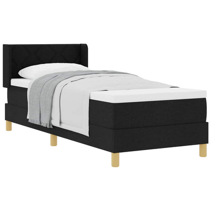Letto a molle con materasso Nero 200 x 80 cm Tessuto