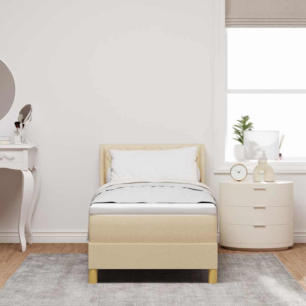 Letto a molle con materasso Crema 200 x 80 cm Poliestere