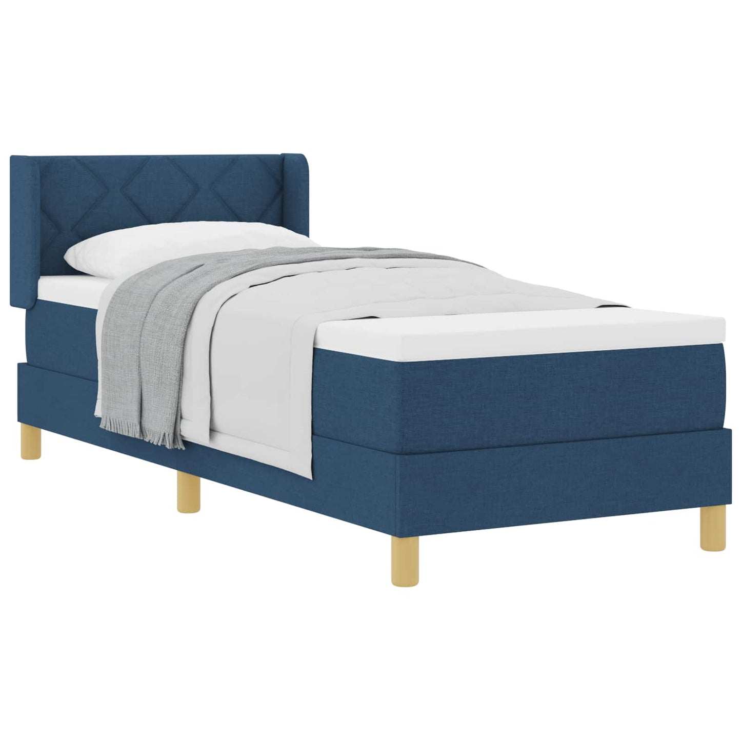 <strong>Letto a Molle< / strong> Blu 80 x 200 cm Tessuto