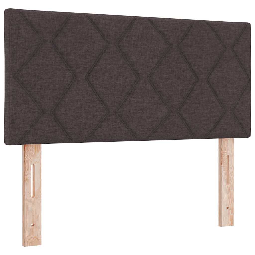 Letto a molle con testiera Marrone Scuro 190 x 90 cm Poliestere