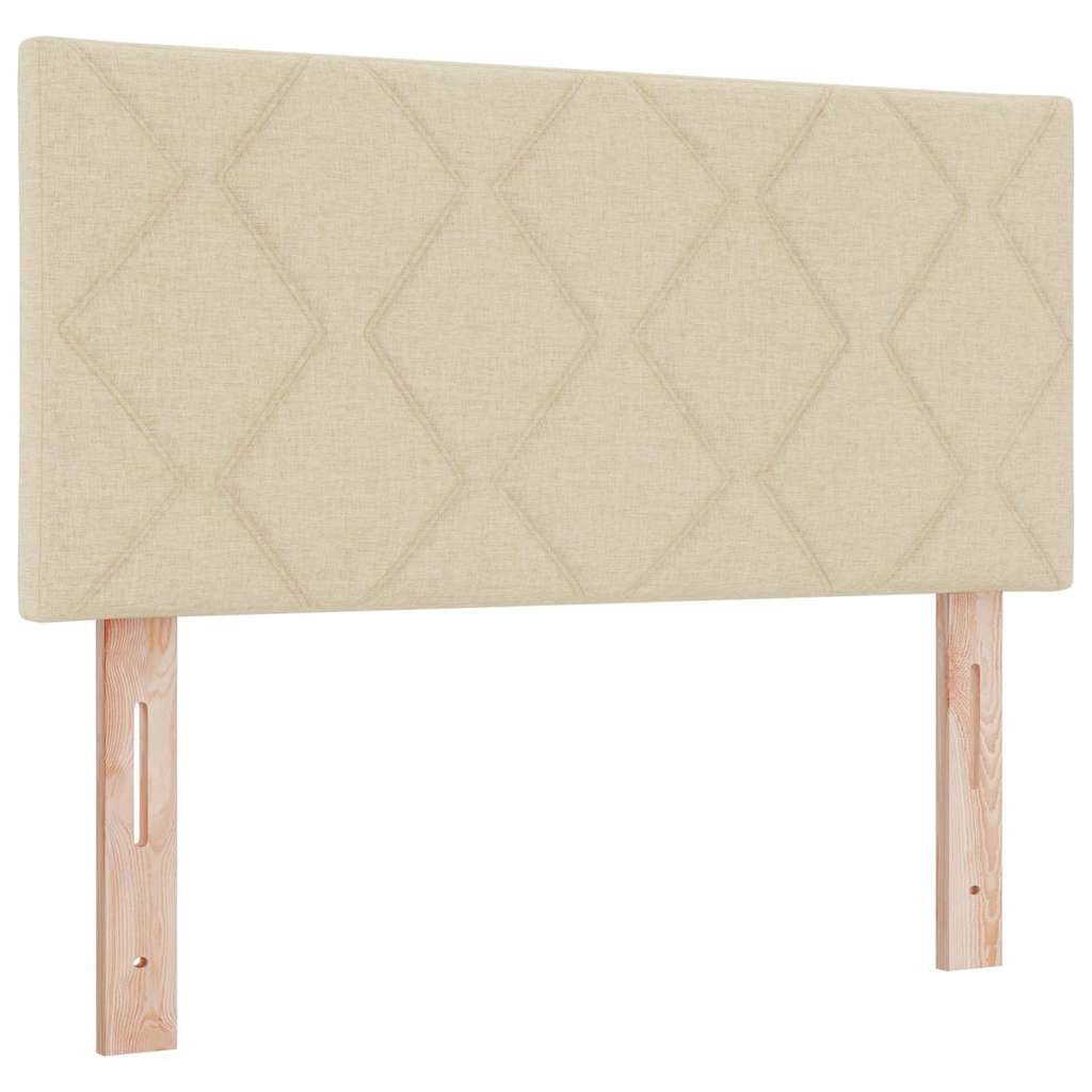 Letto a molle con materasso Crema 190 x 90 cm Poliestere
