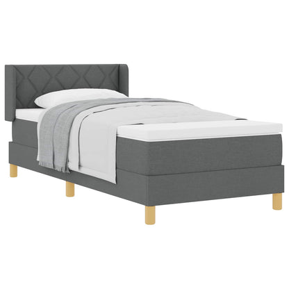Letto a molle con materasso Grigio scuro 200 x 90 cm Tessuto