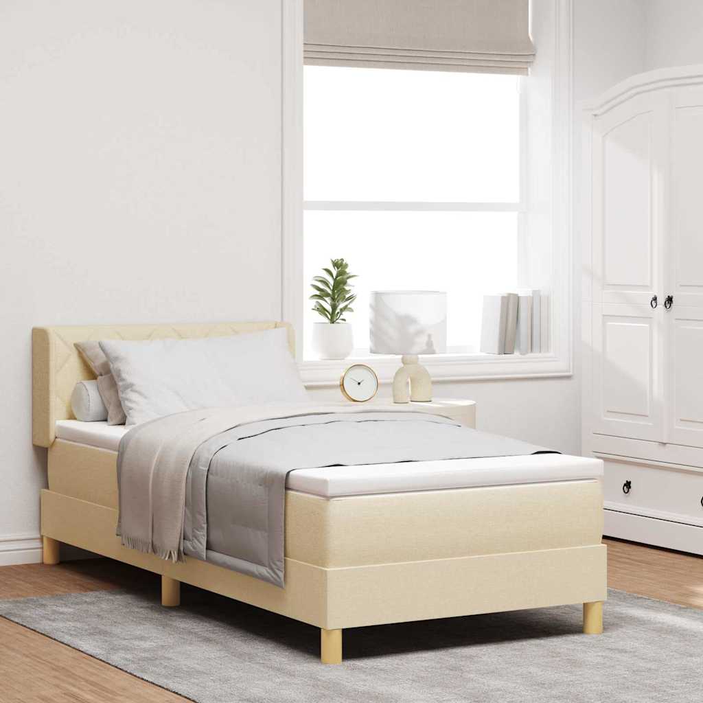 <strong>Letto a Molle< / strong> Crema 90 x 200 cm Tessuto