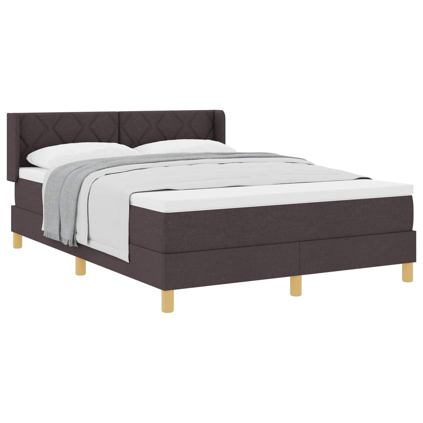 Letto a molle Marrone Scuro 200 x 140 cm Poliestere
