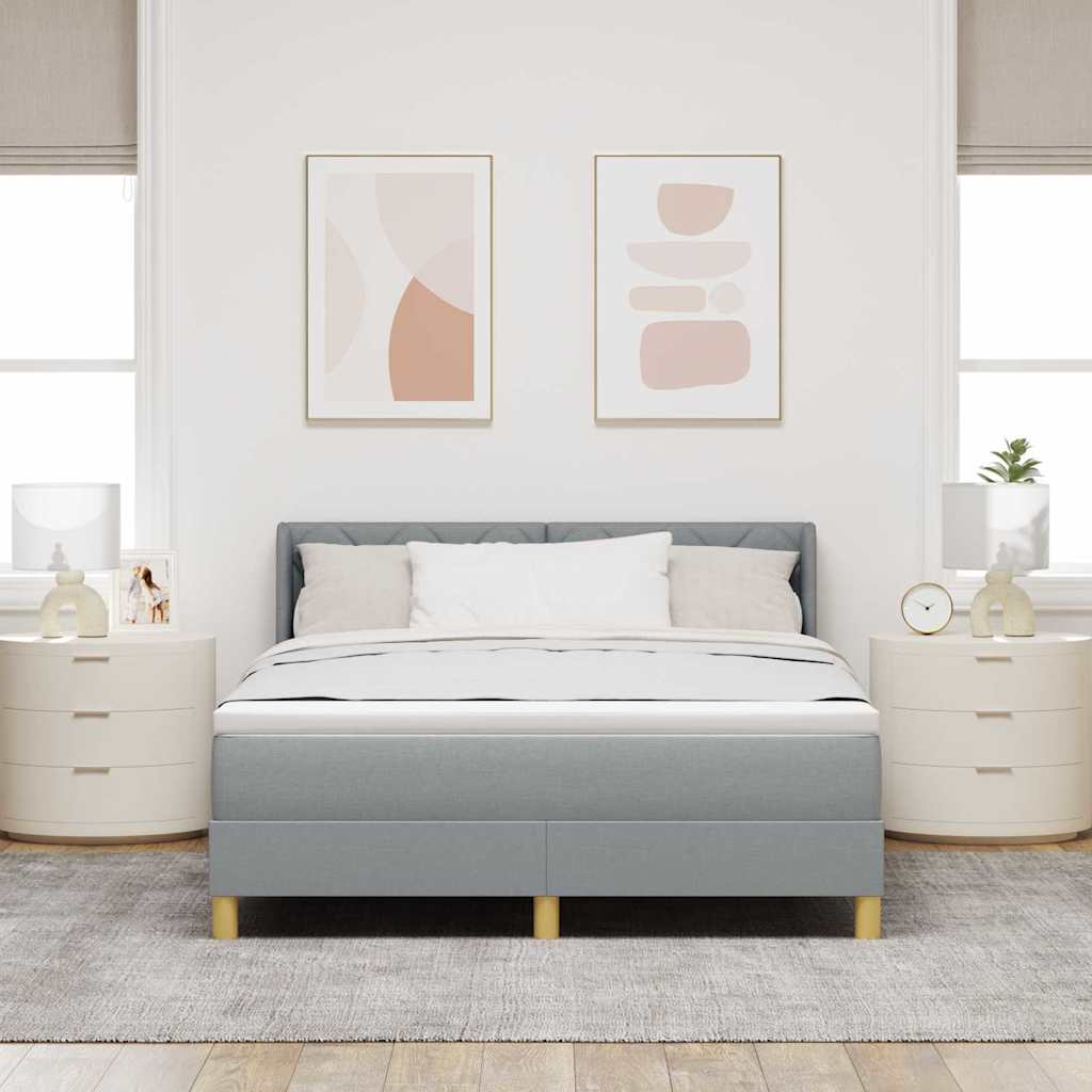 <strong>Letto a Molle< / strong> Grigio chiaro 160 x 200 cm