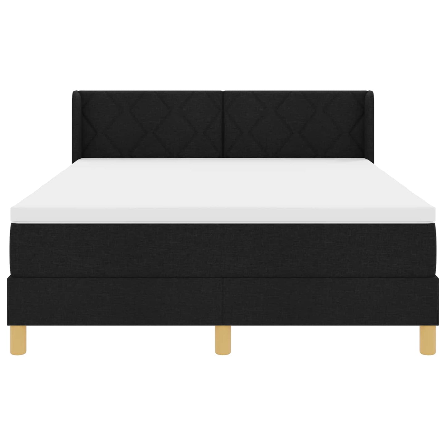 Letto a molle con materasso Nero 200 x 160 cm Tessuto