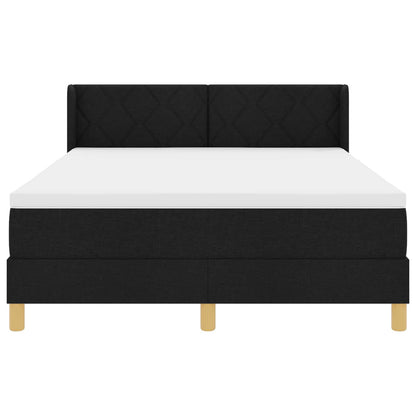 Letto a molle con materasso Nero 200 x 160 cm Tessuto