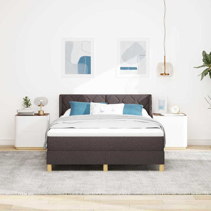 Letto a molle Marrone Scuro 200 x 160 cm Poliestere