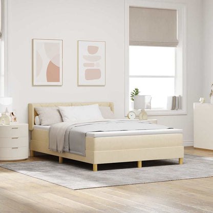 <strong>Letto a Molle< / strong> Crema 160 x 200 cm Tessuto