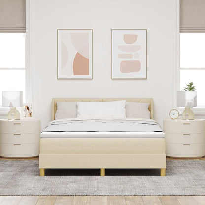 <strong>Letto a Molle< / strong> Crema 160 x 200 cm Tessuto