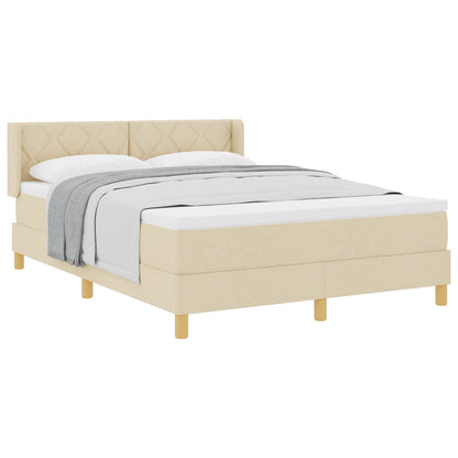 <strong>Letto a Molle< / strong> Crema 160 x 200 cm Tessuto