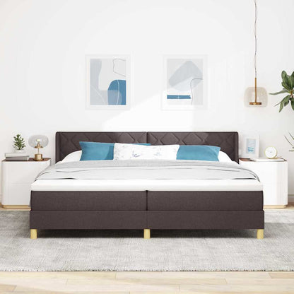 Letto a molle Marrone Scuro 200 x 200 cm Poliestere