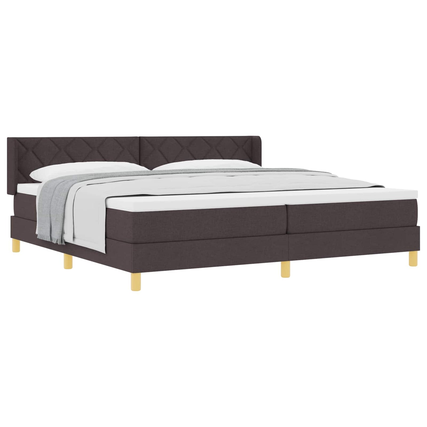 Letto a molle Marrone Scuro 200 x 200 cm Poliestere