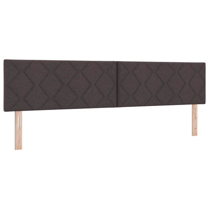 Letto a molle Marrone Scuro 200 x 200 cm Poliestere