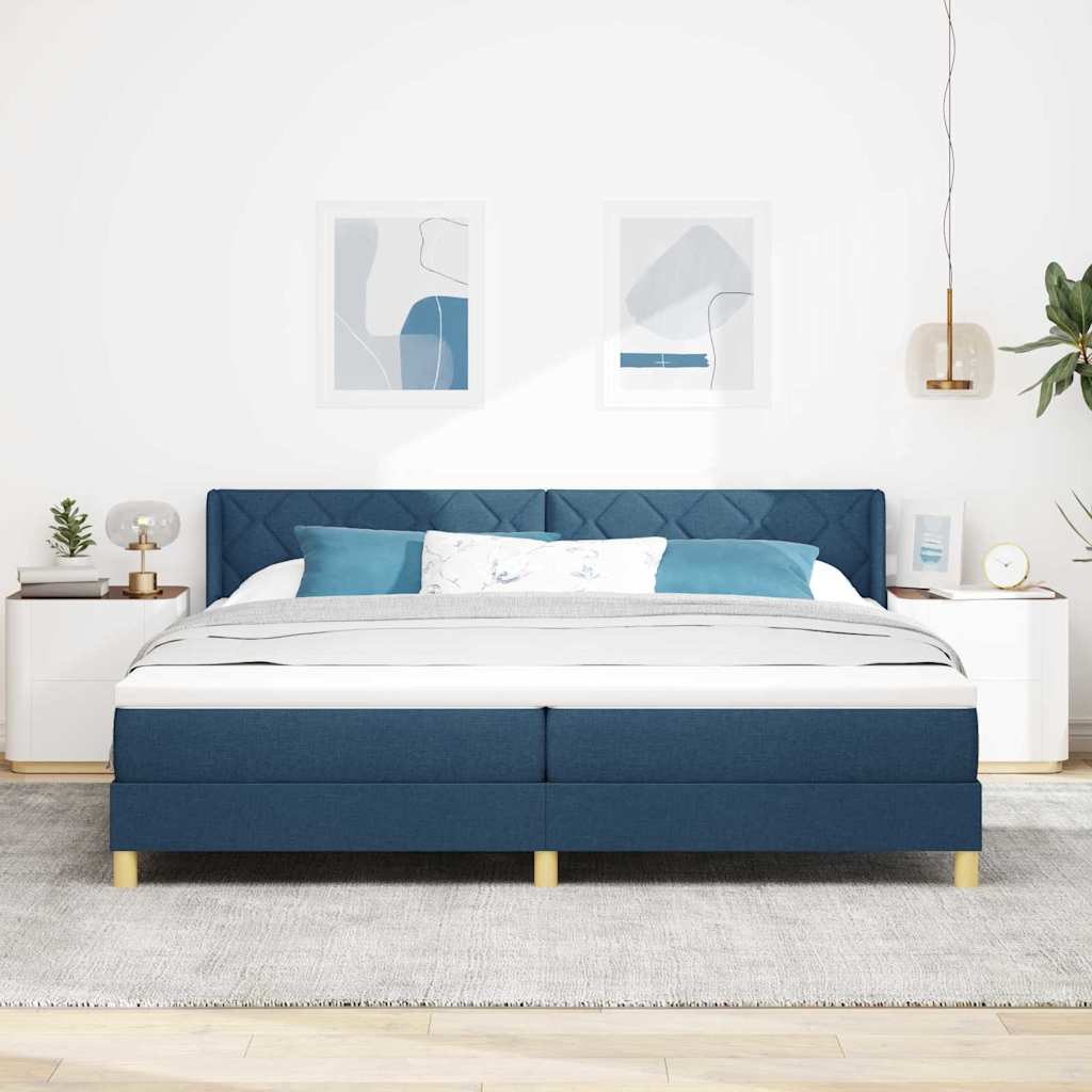 Letto a molle con materasso Blu 200 x 200 cm Poliestere