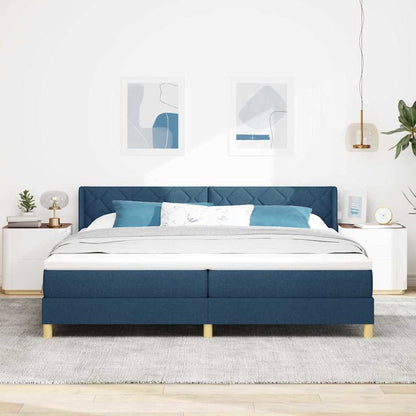 Letto a molle con materasso Blu 200 x 200 cm Poliestere