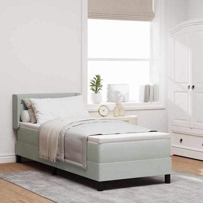 Letto a molle con materasso Grigio chiaro 200 x 80 cm Velluto