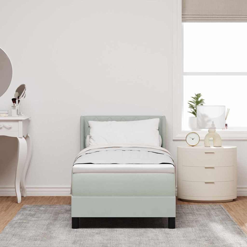 Letto a molle con materasso Grigio chiaro 200 x 80 cm Velluto
