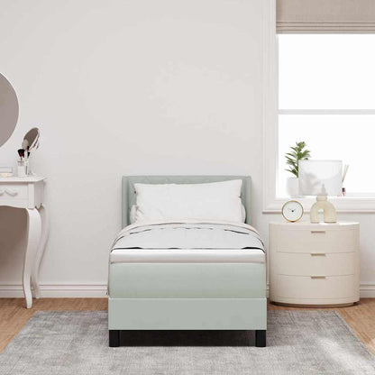 Letto a molle con materasso Grigio chiaro 200 x 80 cm Velluto